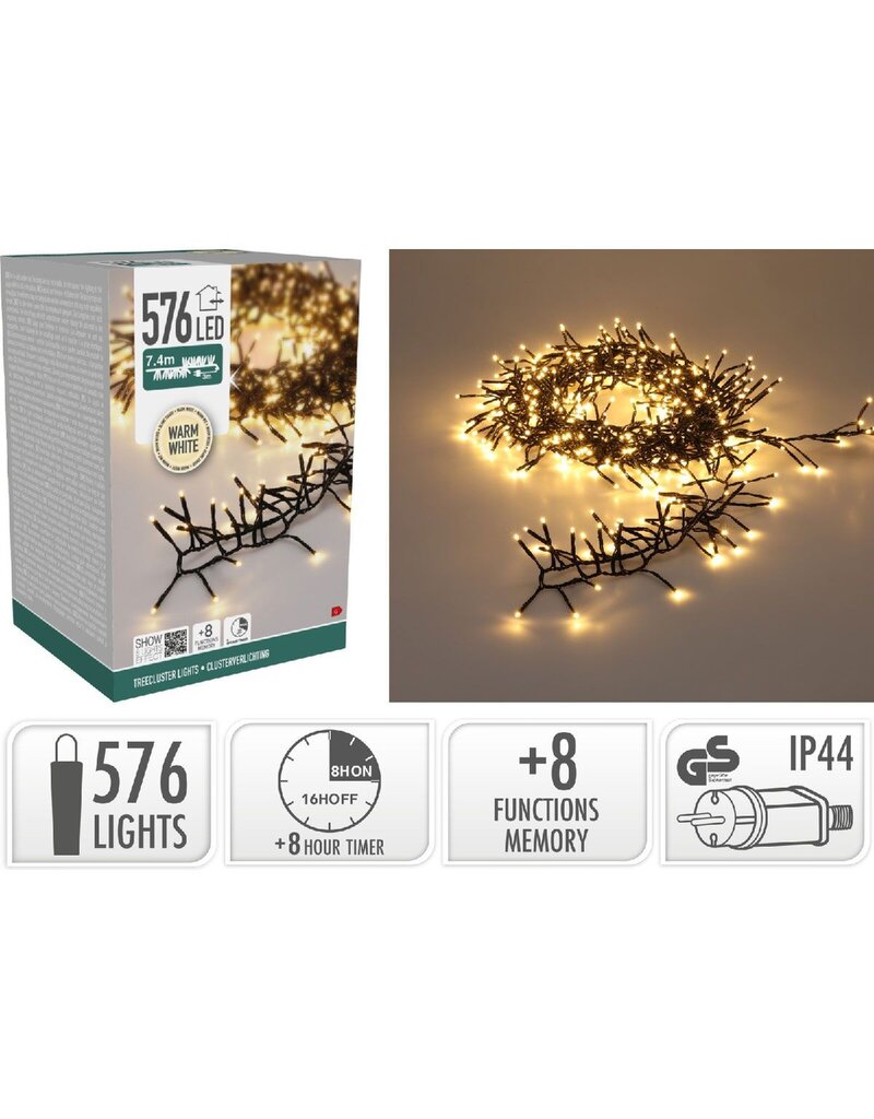 S.I.A. Treecluster Kerstboomverlichting - 576led - warm wit