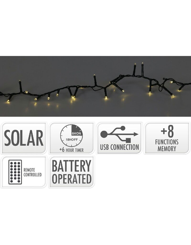 Solar Cluster Verlichting - 11 meter - 560 led - USB oplaadbaar - Afstandsbediening