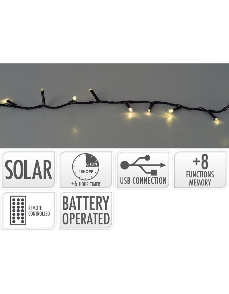 Solar Led Verlichting - 10.5 meter - 240 led - USB oplaadbaar - Afstandsbediening