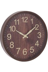 Wandklok - Donkerbruin - Houtlook - 30cm