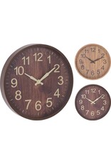 Wandklok - Donkerbruin - Houtlook - 30cm