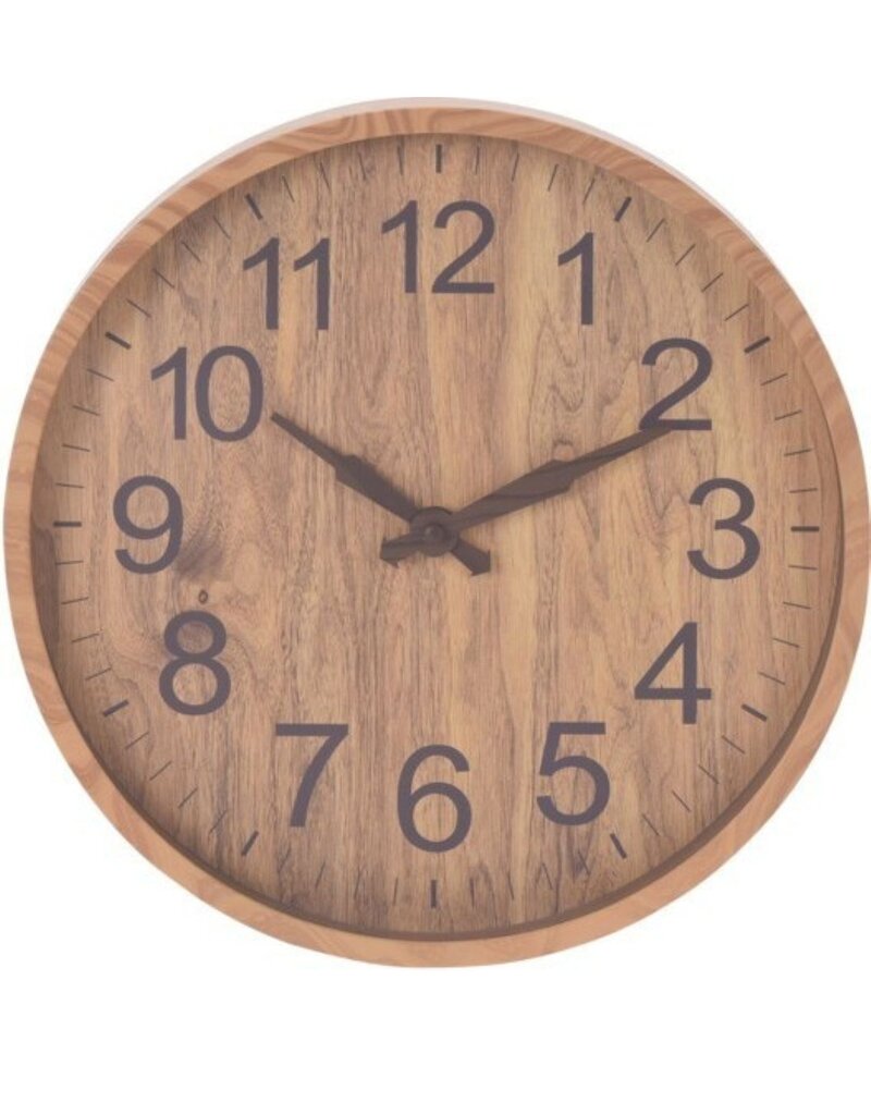 Wandklok - Lichtbruin - Houtlook - 30cm