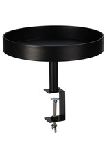 Dienbladtafel met klem - metaal - Ø28 cm - zwart