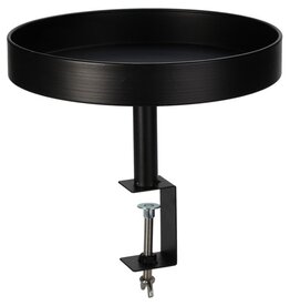 Dienbladtafel met klem - metaal - Ø28 cm - zwart