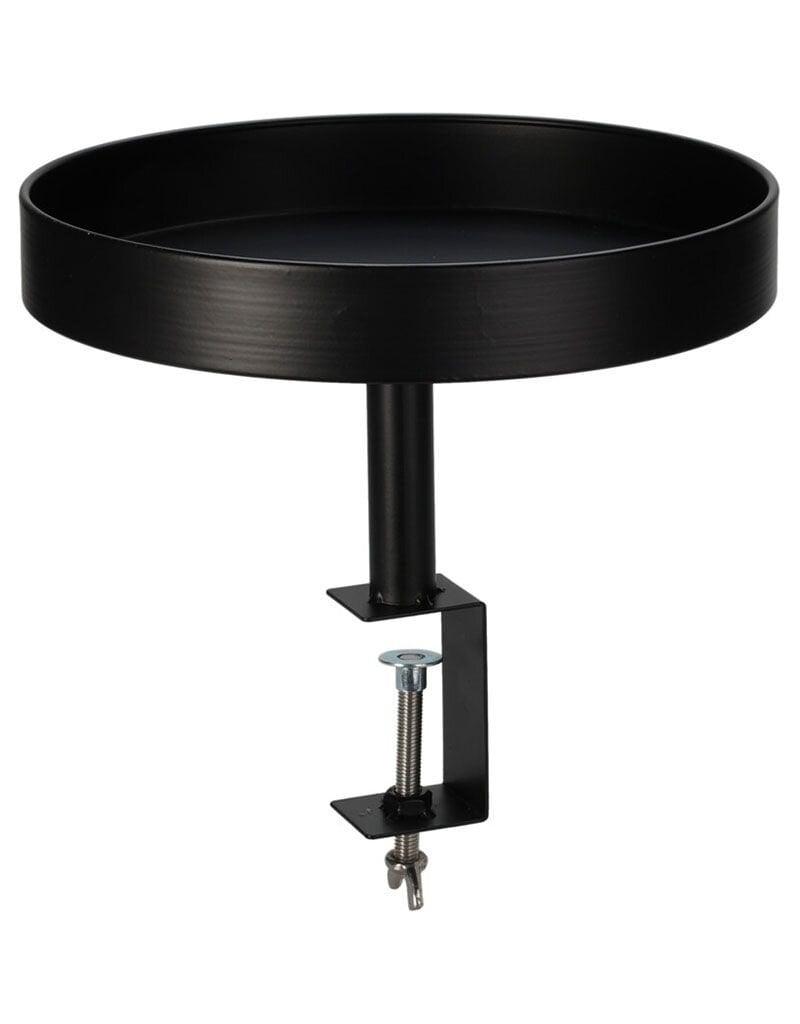 Dienbladtafel met klem - metaal - Ø28 cm - zwart