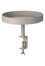 Dienbladtafel met klem - metaal - Ø28 cm - taupe
