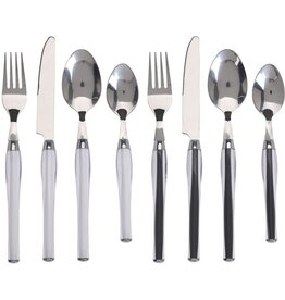 Excellent Houseware Bestekset 24-dlg - RVS - wit of zwart