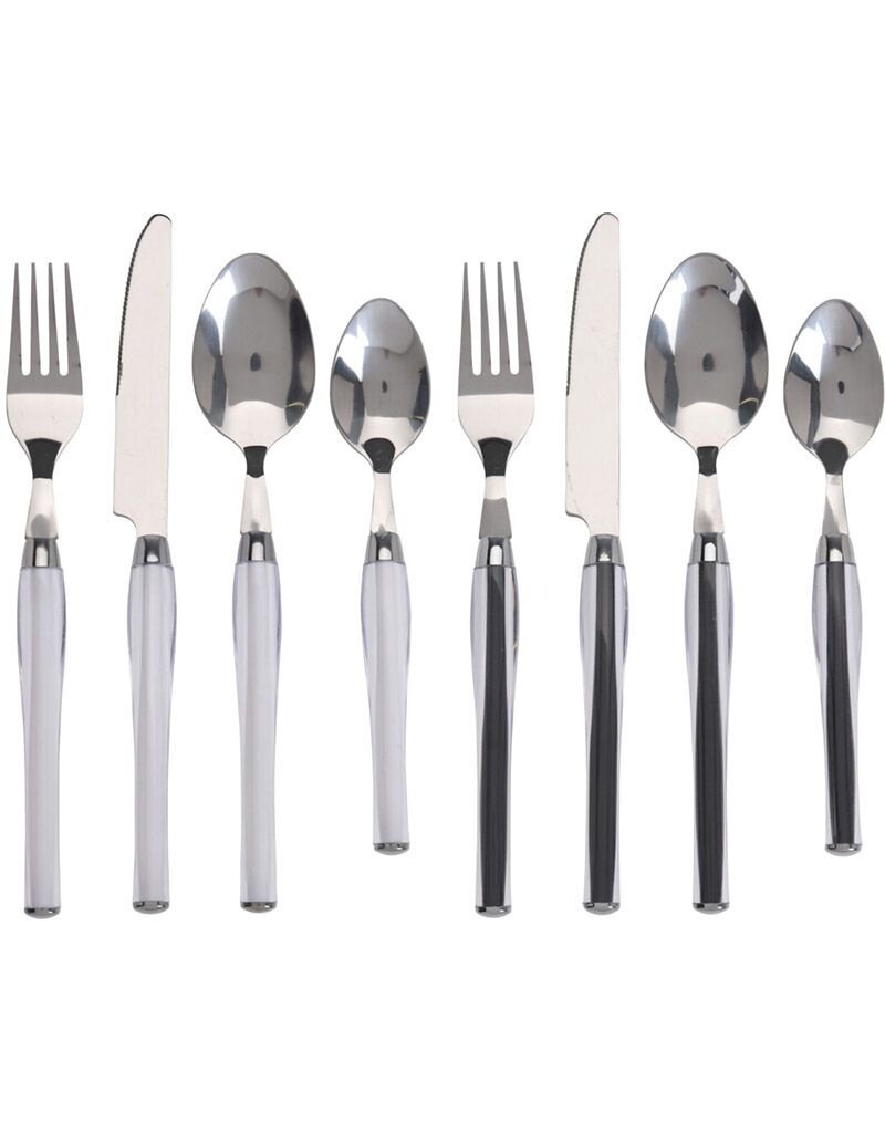 Excellent Houseware Bestekset 24-dlg - RVS - wit of zwart