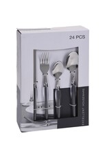 Excellent Houseware Bestekset 24-dlg - RVS - wit of zwart