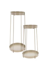 Trends4You Plantenstandaard - 46 + 58 cm hoogte - taupe - set van 2