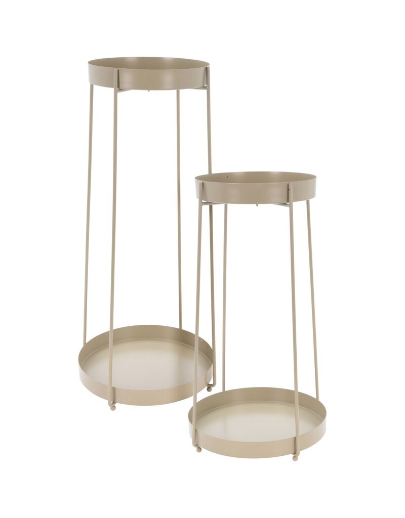Trends4You Plantenstandaard - 46 + 58 cm hoogte - taupe - set van 2