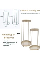 Trends4You Plantenstandaard - 46 + 58 cm hoogte - taupe - set van 2