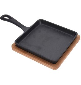 Vierkant Tapas Pannetje - Gietijzer - 14 x 14 cm