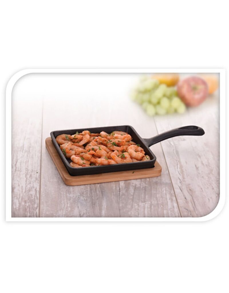 Vierkant Tapas Pannetje - Gietijzer - 14 x 14 cm