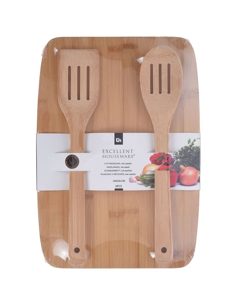 Excellent Houseware Bamboe snijplank - met spatels