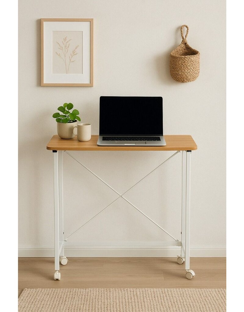 Ceruzo Wandtafel -  80x40x75 cm - Inklapbaar Tafelblad - Wit
