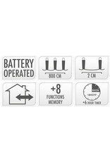 Micro Cluster 200 led - 4m - wit - Batterij - Lichtfuncties - Geheugen - Timer