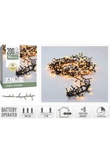 Micro Cluster 200 led - 4m - two tone romantic - Batterij - Lichtfuncties - Geheugen - Timer