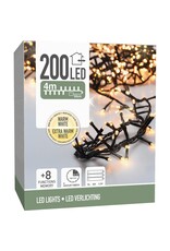 Micro Cluster 200 led - 4m - two tone romantic - Batterij - Lichtfuncties - Geheugen - Timer