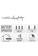 Micro Cluster 200 led - 4m - two tone romantic - Batterij - Lichtfuncties - Geheugen - Timer