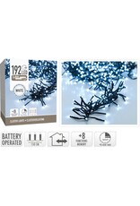Clusterverlichting 192 led -  1.4m - wit - Batterij - Lichtfuncties - Geheugen - Timer