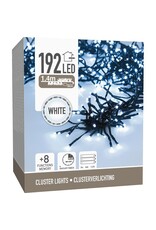 Clusterverlichting 192 led -  1.4m - wit - Batterij - Lichtfuncties - Geheugen - Timer