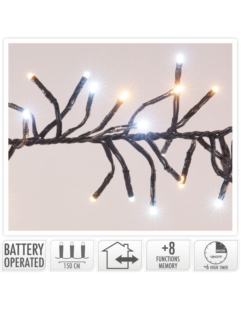 Clusterverlichting 192 led -  1.4m - two tone adorable - Batterij - Lichtfuncties - Geheugen - Timer