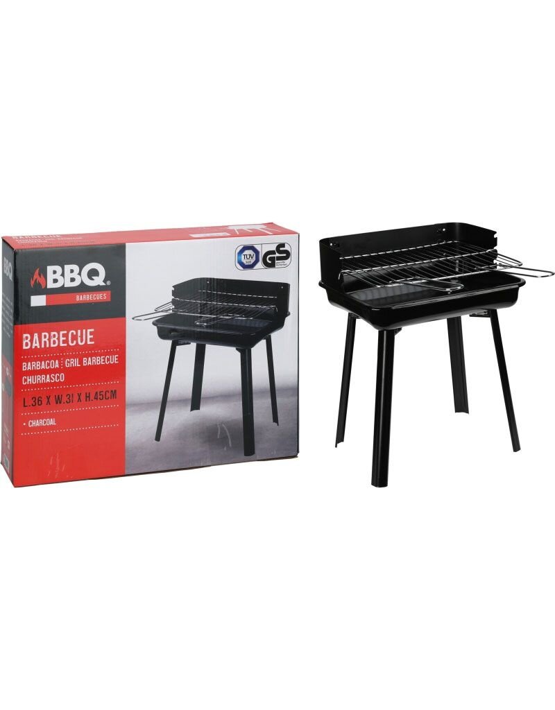 BBQ Houtskool  - Mini Barbecue - 36x31xH45 cm - grillrooster 33x26 cm - Windscherm