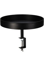 Dienbladtafel met klem - metaal - Ø36 cm - zwart