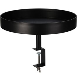 Dienbladtafel met klem - metaal - Ø36 cm - zwart