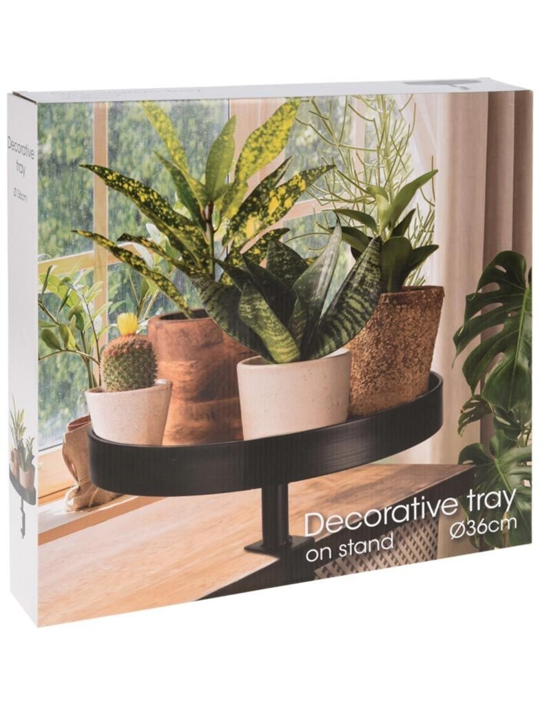 Dienbladtafel met klem - metaal - Ø36 cm - zwart