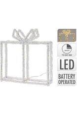 Kerstverlichting Kado - 80 led - 23 cm hoog - Timer - op batterijen - buiten en binnen