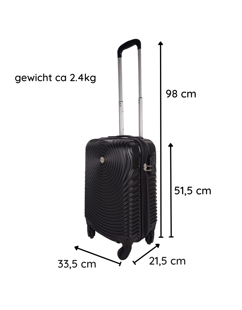 Ceruzo Handbagage Koffer - 51.5 cm - Zwart