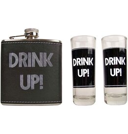 Heupfles met 2 shot glaasjes