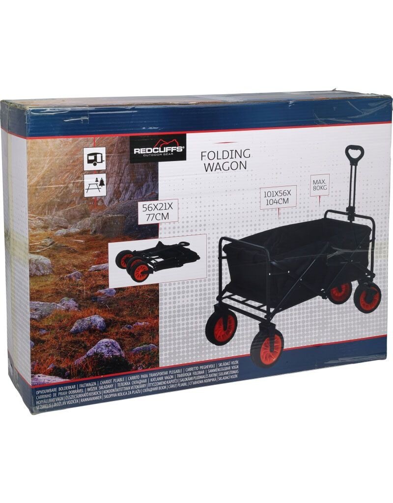 Redcliffs Bolderkar - Vouwbaar - 101x56x104 - Zwart