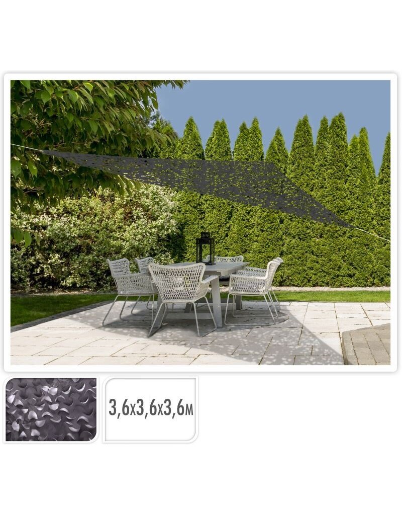 Schaduwdoek Camouflage - driehoek 360x360x360 - donkergrijs