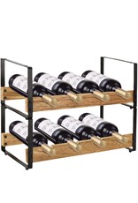 Ceruzo Wijnrek - Stapelbaar - Metaal met Hout
