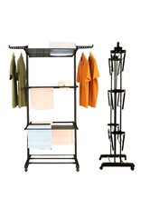 Ceruzo Wasrek Inklapbaar - 75x64x178 cm - Zwart