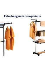 Ceruzo Wasrek Inklapbaar - 75x64x178 cm - Zwart