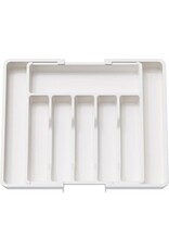 Verstelbare Bestekbak - Uitschuifbaar naar 8 Vaks - 33-57 x 38 x 5.5 cm - Wit