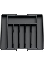 Verstelbare Bestekbak - Uitschuifbaar naar 8 Vaks - 33-57 x 38 x 5.5 cm - Zwart