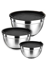 Ceruzo Mengkommen met Deksel - RVS - set van 3