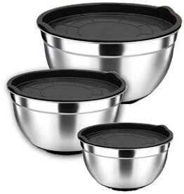 Ceruzo Mengkommen met Deksel - RVS - set van 3