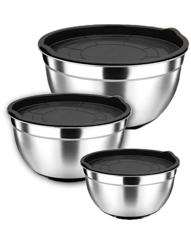 Ceruzo Mengkommen met Deksel - RVS - set van 3
