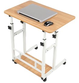 Ceruzo Laptoptafel - Verrijdbare Bedtafel - Verstelbaar in Hoogte 85cm - Tafelblad 80x40cm