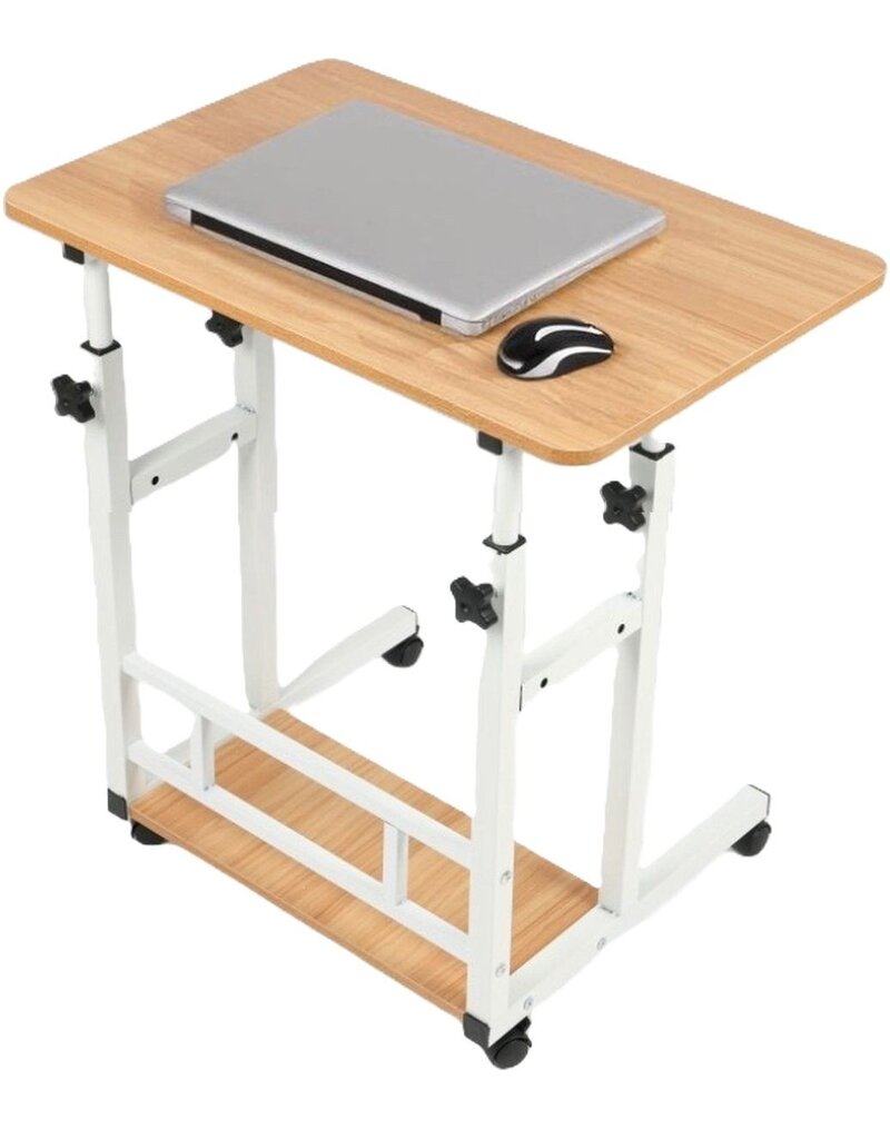 Ceruzo Laptoptafel - Verrijdbare Bedtafel - Verstelbaar in Hoogte 85cm - Tafelblad 80x40cm