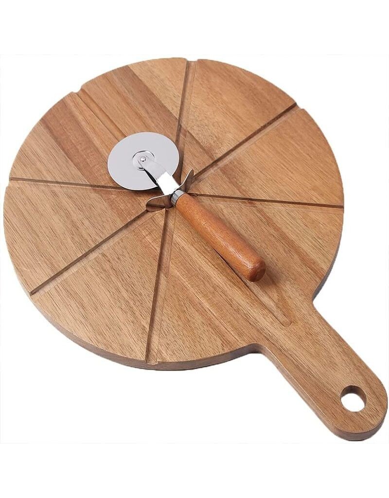 Ceruzo Pizza Snijplank Acaciahout - met Pizzasnijder