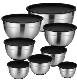 Ceruzo Mengkommen met Deksel - RVS - set van 8