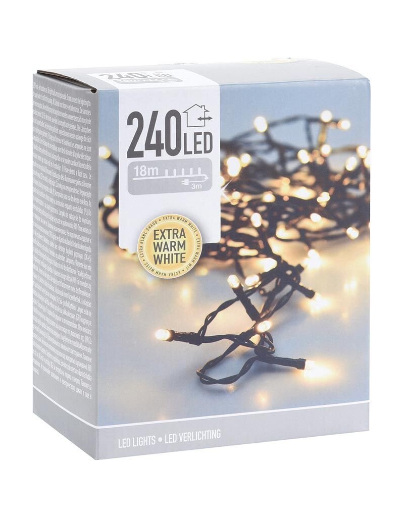 Kerstverlichting 240 led- 18m - extra warm wit - Timer - Lichtfuncties - Geheugen - Buiten