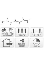 Kerstverlichting 240 led- 18m - extra warm wit - Timer - Lichtfuncties - Geheugen - Buiten